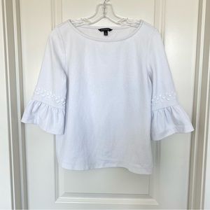 2/$15 MixMatch Banana Republic Off White Top with Embellished 3/4 sleeve details